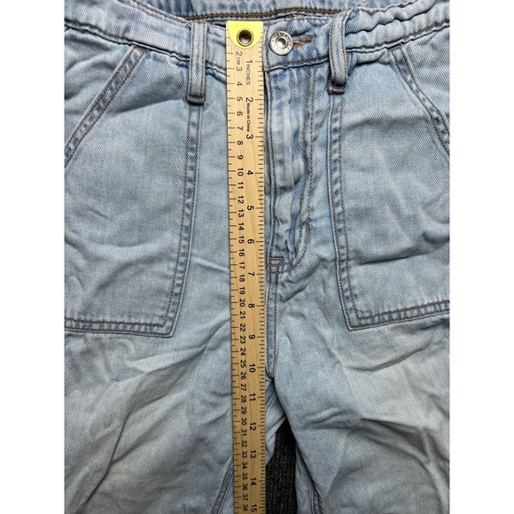 American Eagle Womens Light Wash Denim Cargo Baggy Jogger Jeans Size 00 Short - Picture 6 of 11